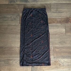 Free People Rosalie Velvet Midi Skirt